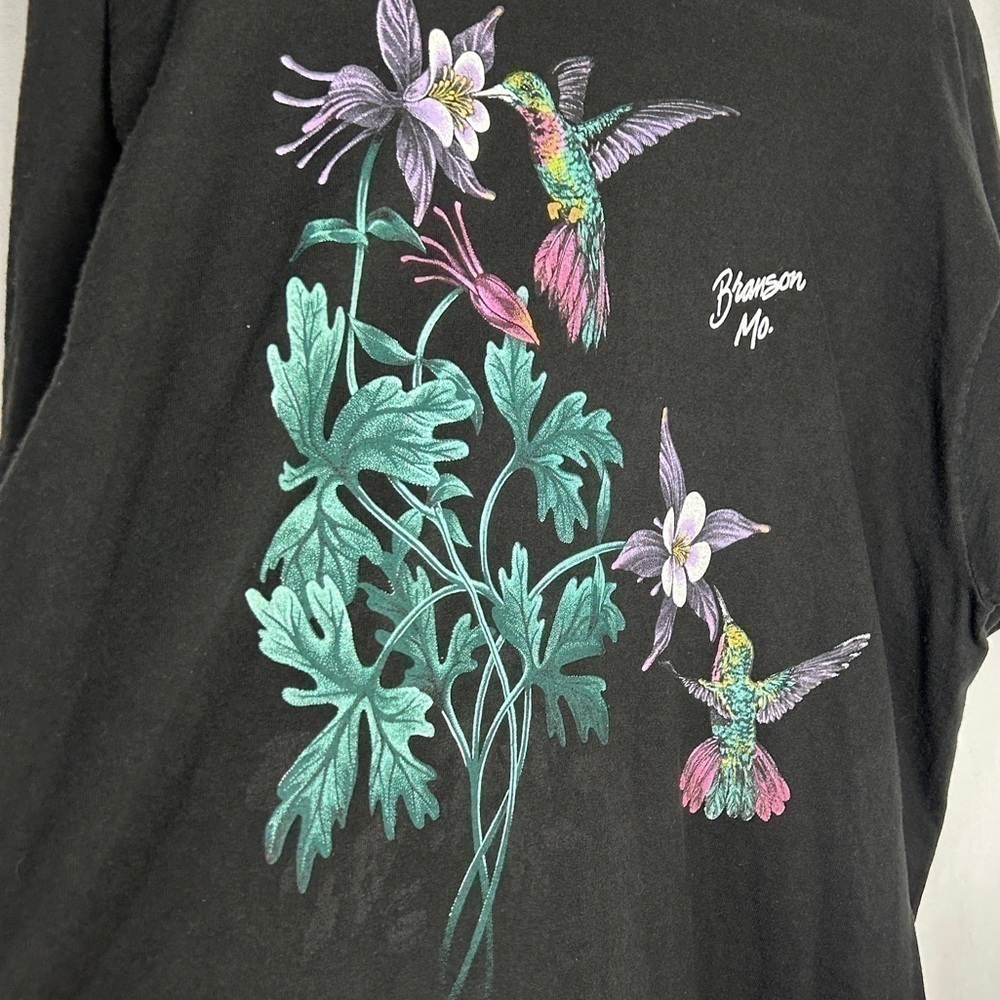 Vintage humming bird Branson MoGraphic tee Black single stitch USA Made XL - Picture 4 of 8